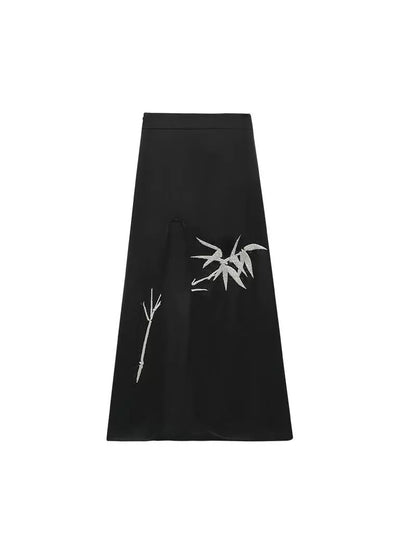 HECO Anti-Wrinkle Acetate black white maxi Skirt Women - where.