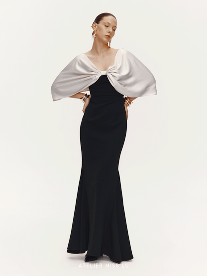 ATELIER MISS LU Shi Glossy Shawl Mermaid Dress Long Skirt - STED