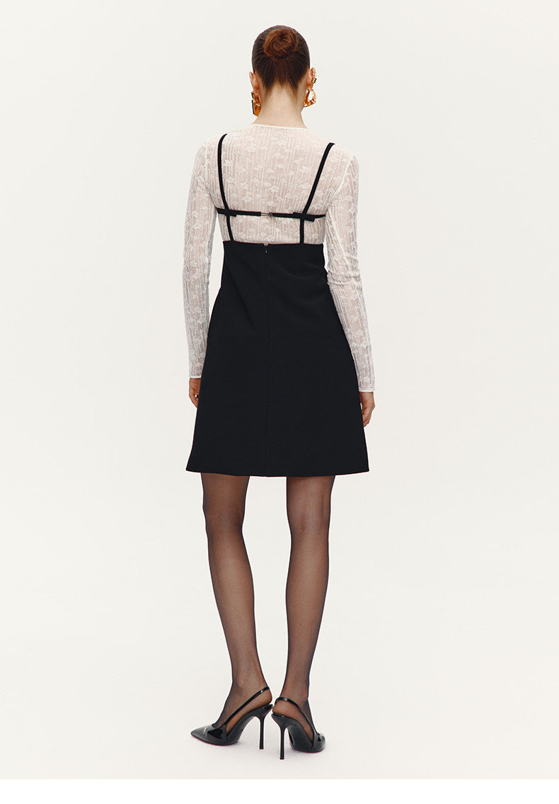 ATELIER MISS LU Fall/Winter slimming geometric line shape slip dress - SENF.