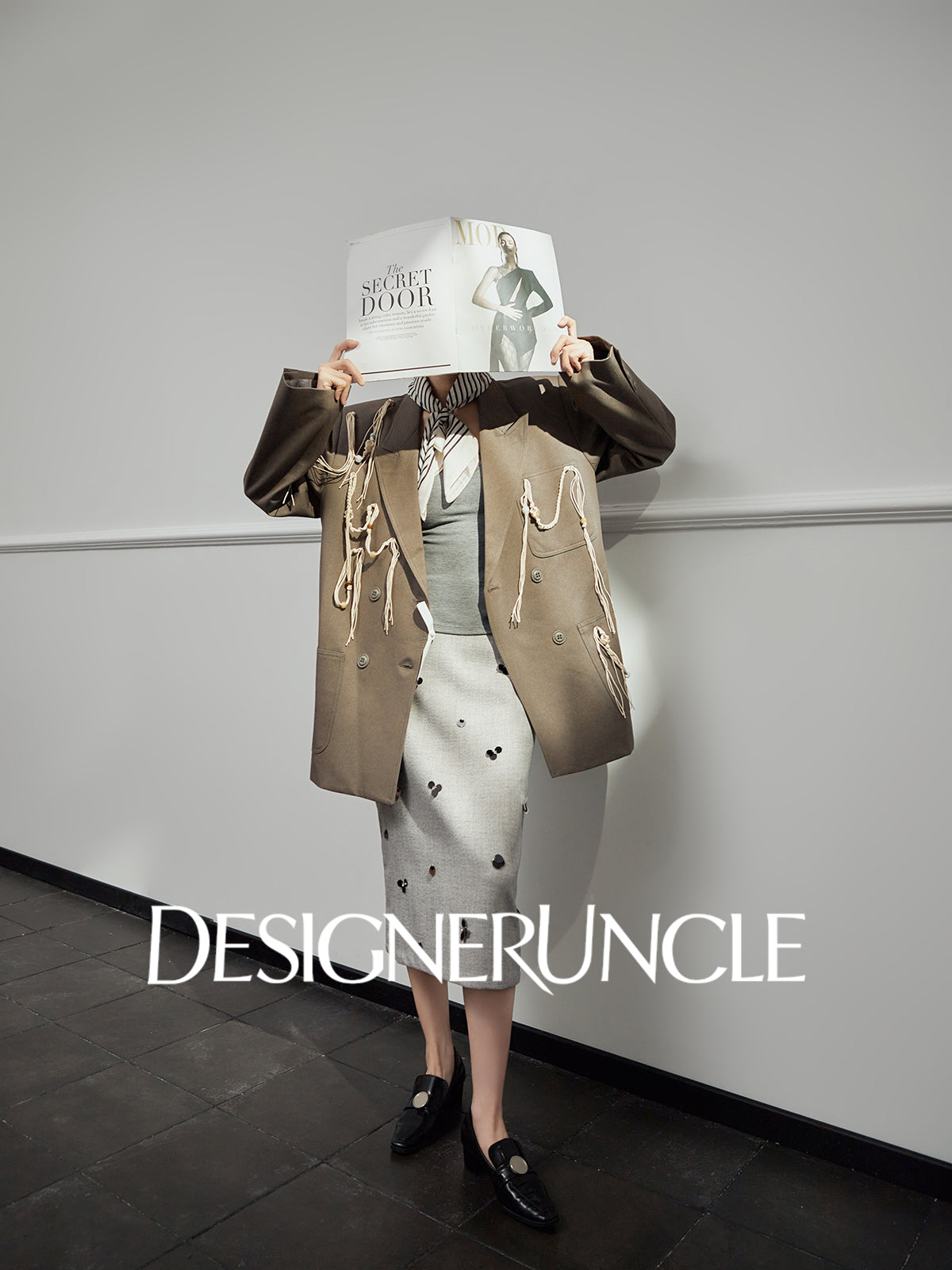 DGU "Sugu" khaki short jacket new commuter versatile small fragrant blazer - Felix.