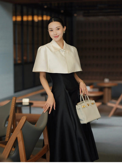 ATELIER MISS LU [Cloud Princess] rhinestone embellishment glossy cape crop top - SILL.