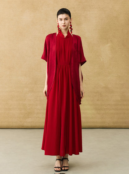 HECO Chinese style loose shirred shawl jacket summer travel sunscreen shirt - SQUAD.