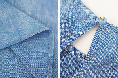 HECO Chinese women's summer  diamond blended linen vest dress - SWET.