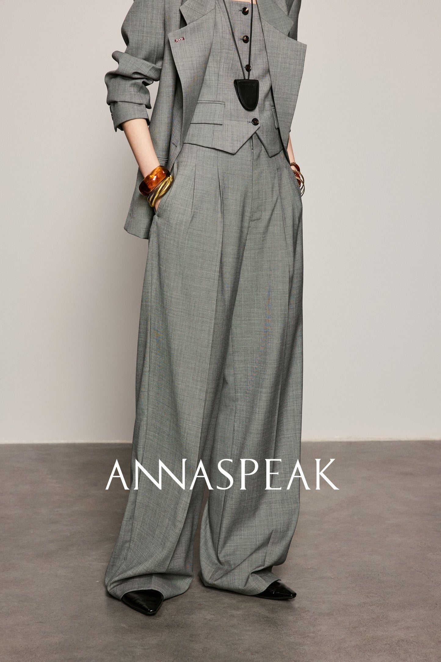 ANNASPEAK  Red wool trousers and wide-leg pants-LATAN.