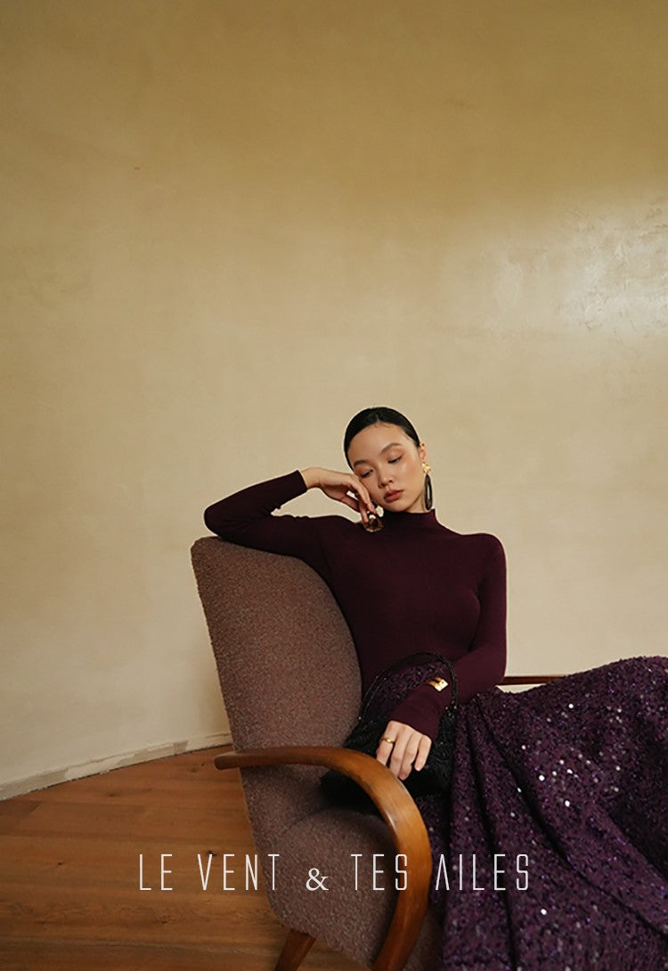 LE VENT&TES AILES Galaxy Luxury Weaving Feminine Sequin Tweed Skirt-ZOYA