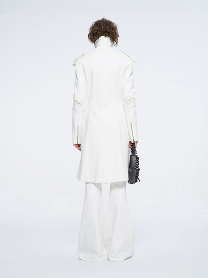 ANNAKIK niche four-pointed star function stand-up collar mid-length coat-HUILIN