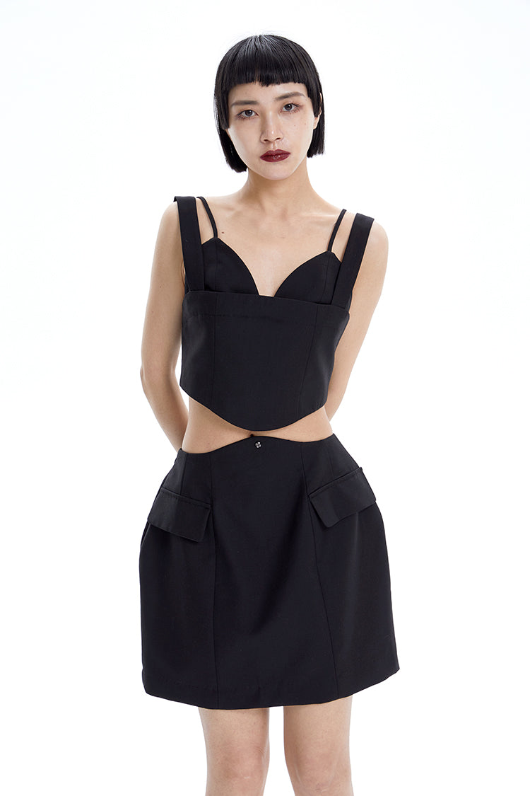 The TINY IN split-out open-waisted strap dress -CACAS