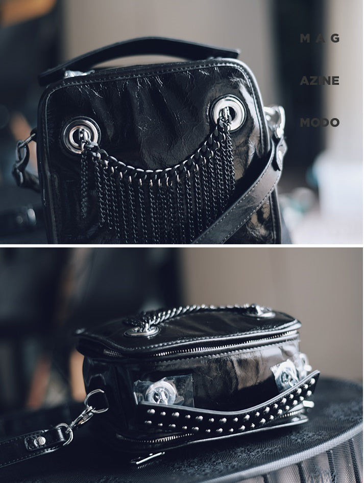 IUBallet Elegant Messenger Leather Black Bag - DANEL.