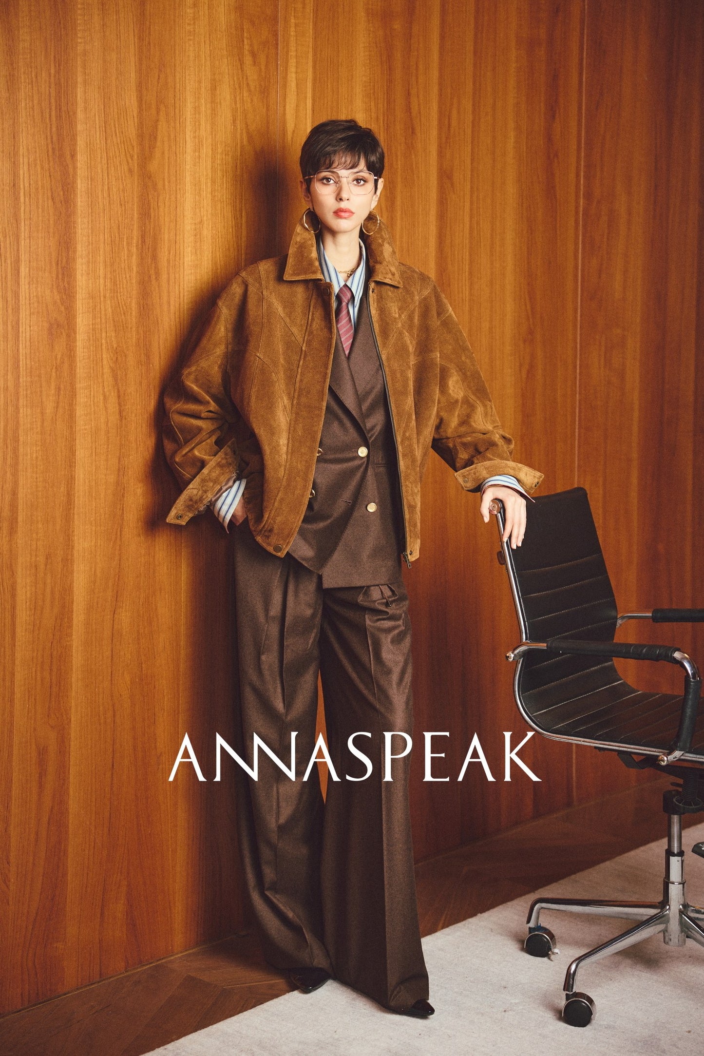 ANNASPEAK ROSSO Red Label Eco-Friendly Leather Heavy Jacket Skirt Set-GHUGH.