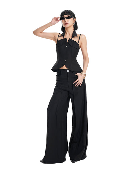 TINY IN black halter neck top-LAN