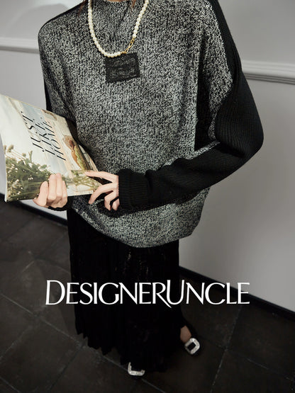 DGU "Night Weaving" Gray Sweater New Loose Lazy Style High-end Retro Versatile Jacket - Avery.