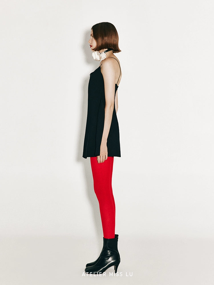 ATELIER MISS LU Fall/Winter Draped Cut Curve Neck Slip Dress -MANON.