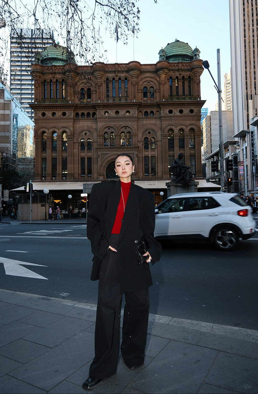 MEI SANGUAN black double-breasted oversized silhouette suit - ARIANNA