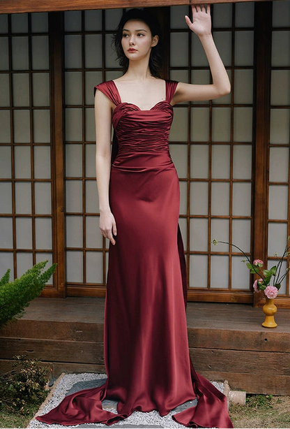 GOUDIN Toast bridal light high-end satin dress -OLGA.
