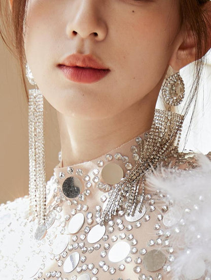 DOLLY Elegant Rhinestone Diamond Tassel Chic Earrings-ABIGAIL