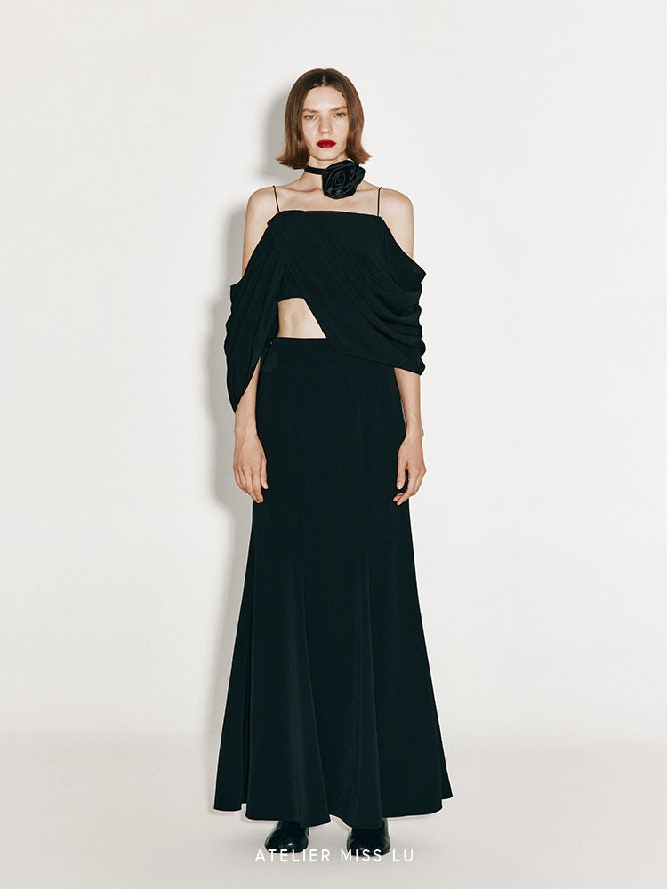 ATELIER MISS LU Elegant and Intellectual Small Fishtail Long Skirt - JOHN.