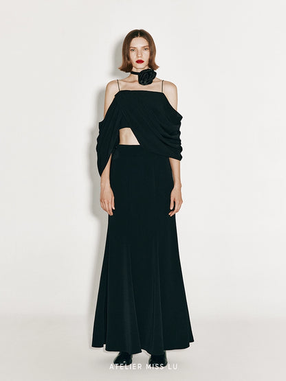 ATELIER MISS LU Elegant and Intellectual Small Fishtail Long Skirt - JOHN.