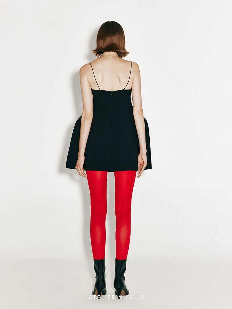 ATELIER MISS LU Fall/Winter Draped Cut Curve Neck Slip Dress -MANON.