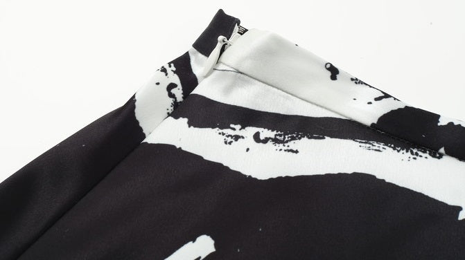 ZHUCHONGYUN Autum Print Sirred Skirt-GAJEEL.
