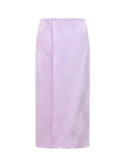 M essential Makay designer hibiscus jacquard layered placket wrap-around waist shirt - BETA.