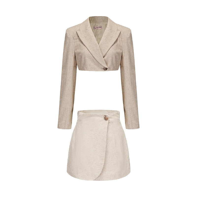 Le Palais Vintage  Slim Short Jacket + Short Skirt-AVA