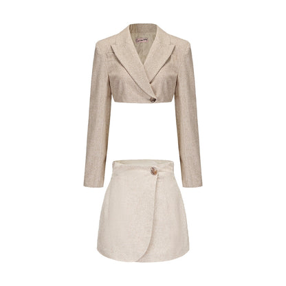 Le Palais Vintage  Slim Short Jacket + Short Skirt-AVA