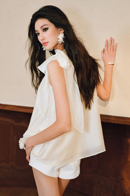WANGXO Luxury Brand High-End Tencel Acetate Heavy Handmade Nail Flowers French Loose Ribbon Sleeveless Top - MAEVE