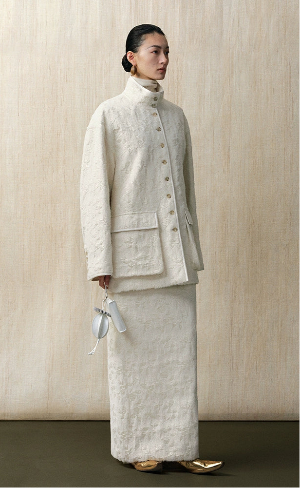 ZHUCHONGYUN white floral print large pocket loose jacket-LANA.