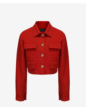 ATELIER MISS LU Vintage Cut-out Sheep Wool Double-faced Tweed Jacket - MARIA