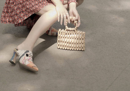 B-FEI elegant mules slippers fashion printed mid-heel and thick heel-JART.