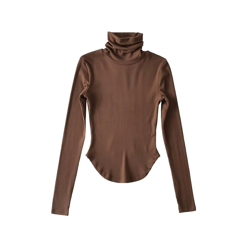 Le Palais Vintage basic high-neck slim-fitting T-shirt and knitted shorts-BATOU