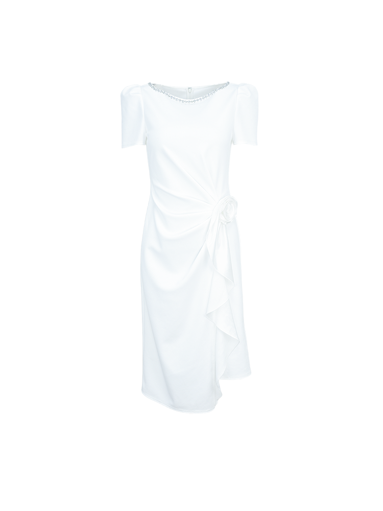 YES BY YESIR | Swaying Floral Pleated Short Sleeves Dress - FLORIANA.