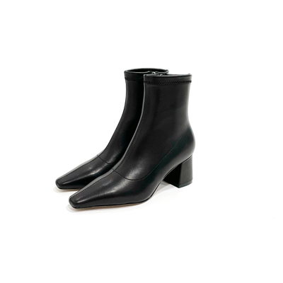 B-FEI Vintage square toe thick heel boots-PARTE.