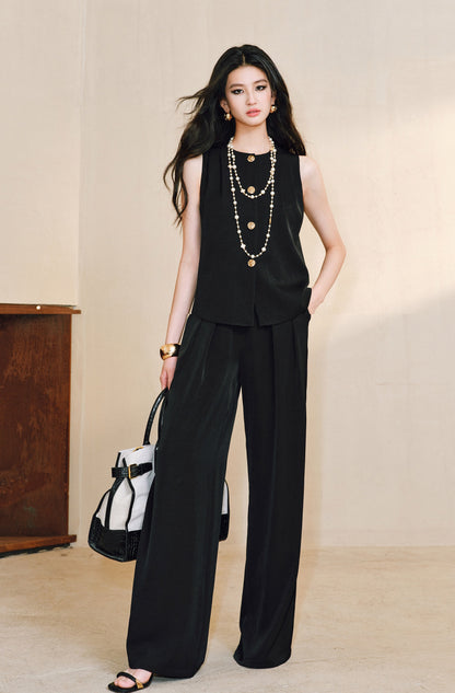 WANGXO | Skin-Friendly Fabric with High-End Metal Buckle Hand-Pinched Layered Urban Suit -NIXI