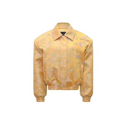 M essential Mackay designer Tanige jacquard panelled wide-shoulder lapel  jacket - INTOH.