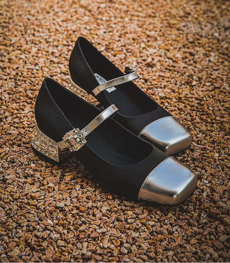 SHOESZOOO Maryjane Leather Square-toe Block Heels - PLIANT.