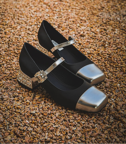 SHOESZOOO Maryjane Leather Square-toe Block Heels - PLIANT.