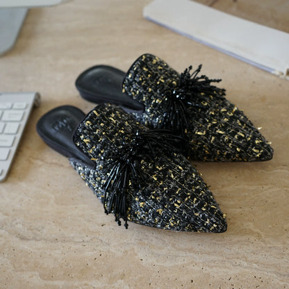B-FEI hand-knitted pointed semi-toe shoes-AMY.
