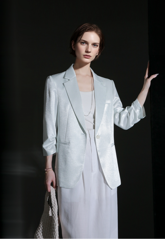 PIAOIN light luxury mercerized acetate heavy industry suit -CAMILLA