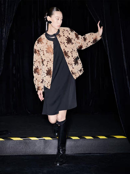 M essential Mackay designer Drop-coffee jacquard puffer jacket - apere.