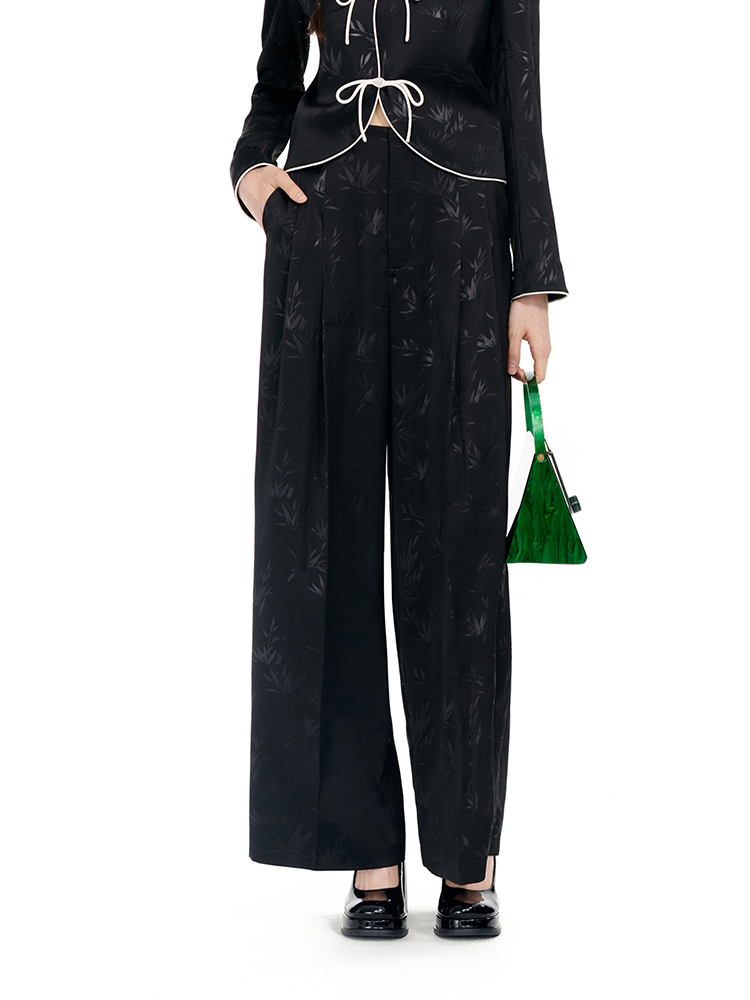 YES BY YESIR | Bamboo Shaved Shoulder Top Jacket and Pant Set -JIAYING.