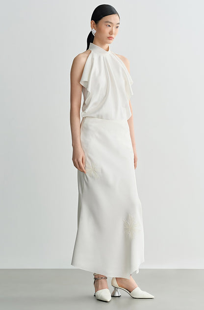 COMME MOI Lv Yan designer summer women's three-dimensional embroidered fishtail skirt - JESUS.