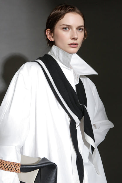 PIAOIN minimalist silhouette commuter shirt oversize versatile loose luxury -COX.