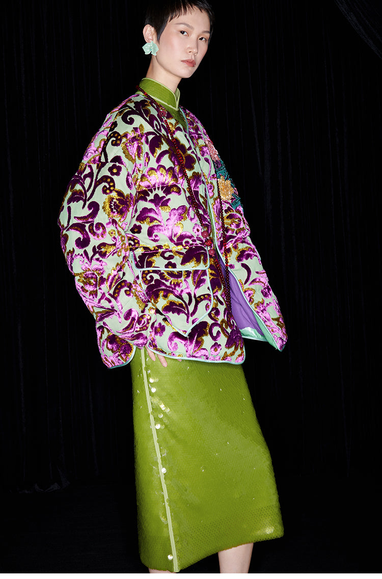 M essential Mackay designer Barcelona colourful iron-embroidered jacket dress set- four.