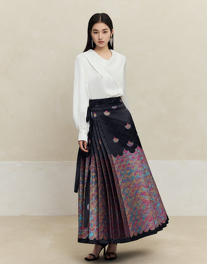 HECO mermaid scale color woven horse face skirt  high waisted long women - will.