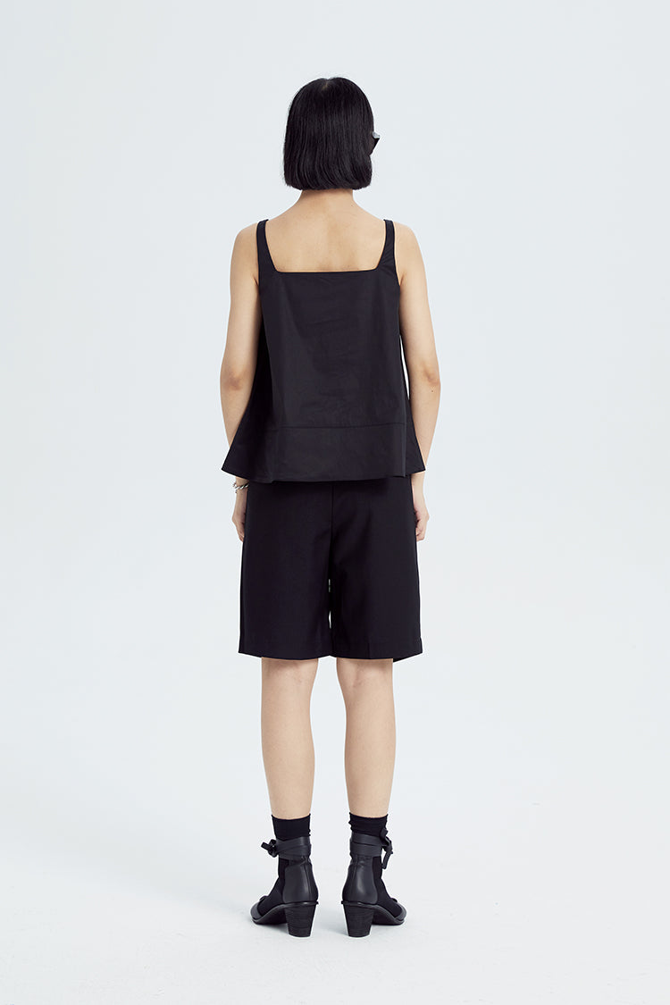 TINY IN double-sleeved vest two-piece women's two wear black Top-LIGHT