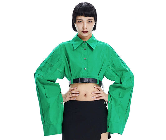 TINY IN ultra-short with large sleeves women's top -LULU.