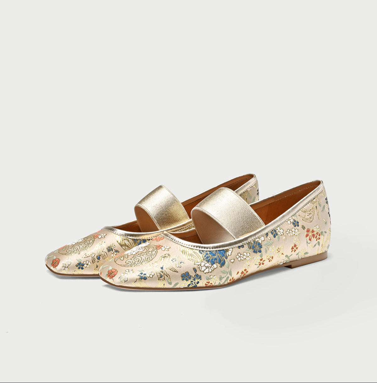 pjjuu Mary Jane new flat embroidered Chinese style shoes - CAUGHT
