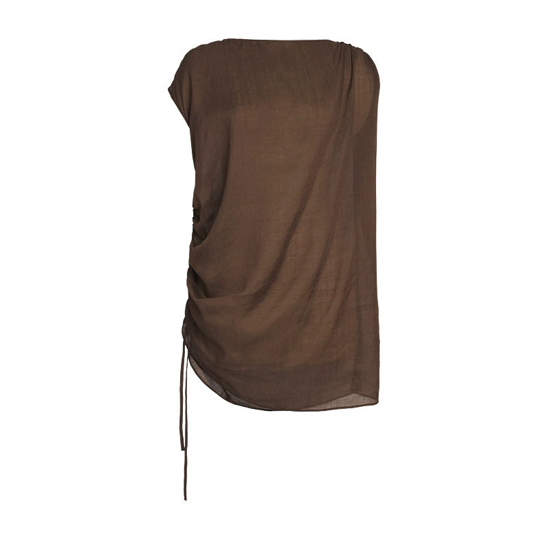 ZHUCHONGYUN transparent texture light sleeveless top--OIKAWA.