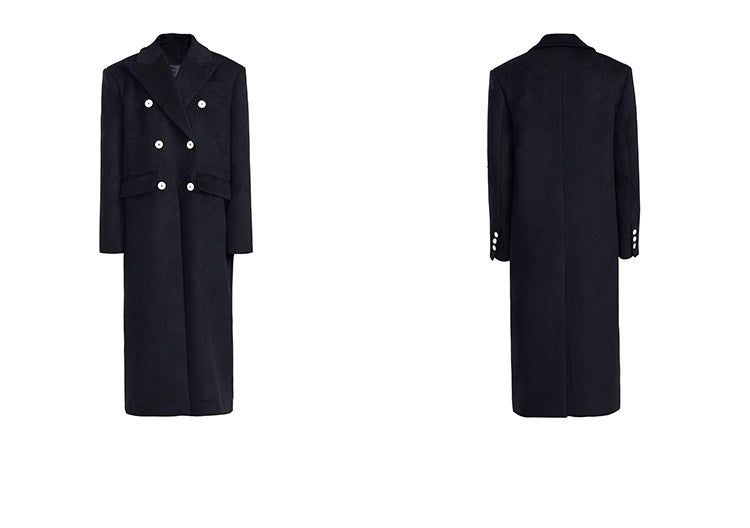 TINY IN Maxi double-breasted women's wool coat jacket - INO